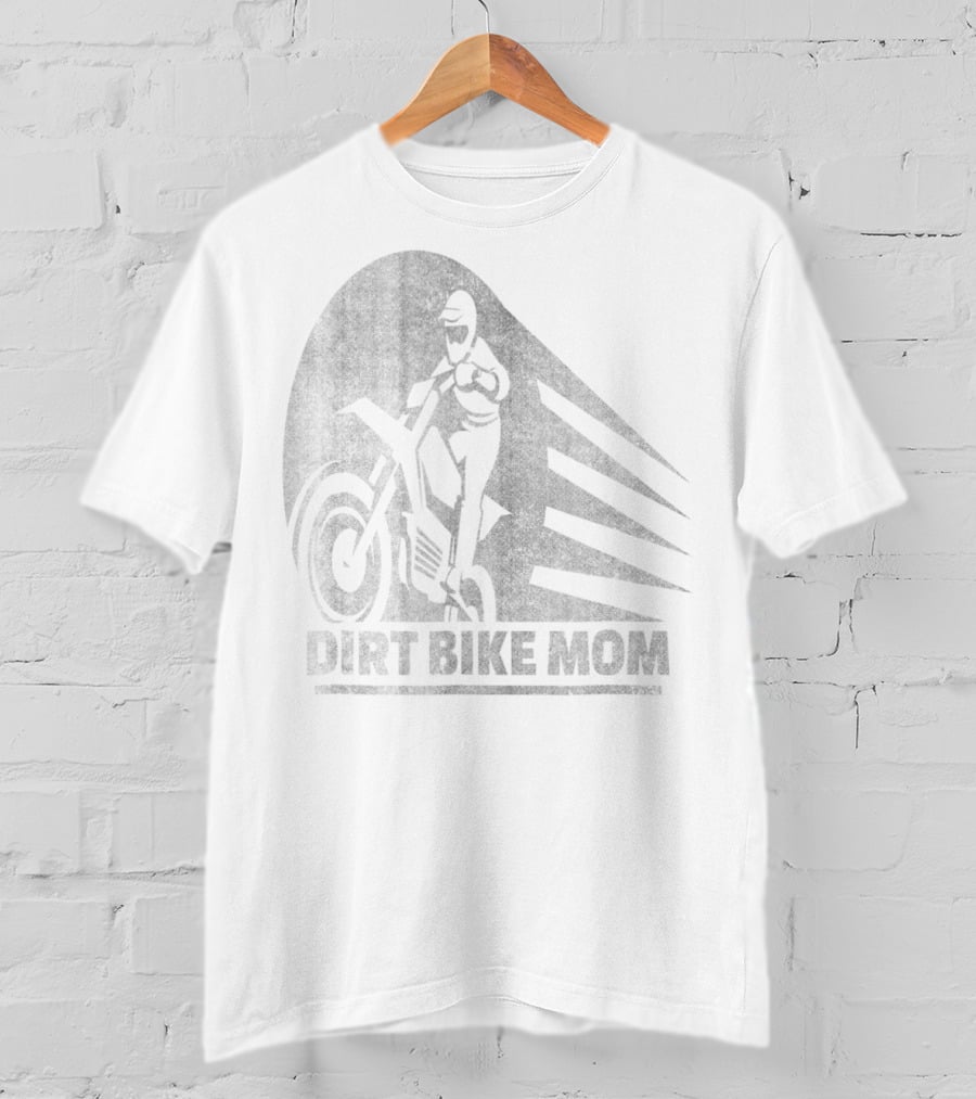 Dirt Bike Mom Vintage Worn Distressed Look Motorcycle Rider T-Shirt