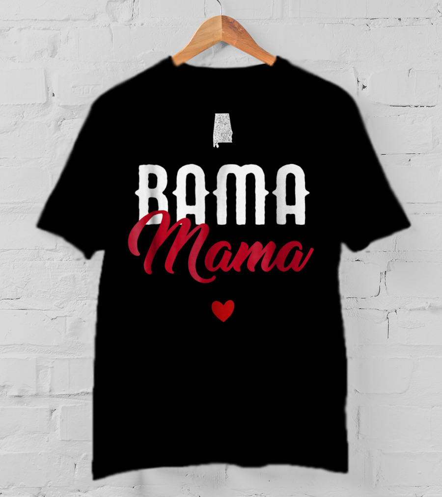 Bama Mama Best Alabama Mom Native Heart T-Shirt