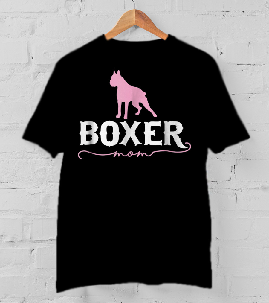 Boxer Mom Pink Dog T-Shirt