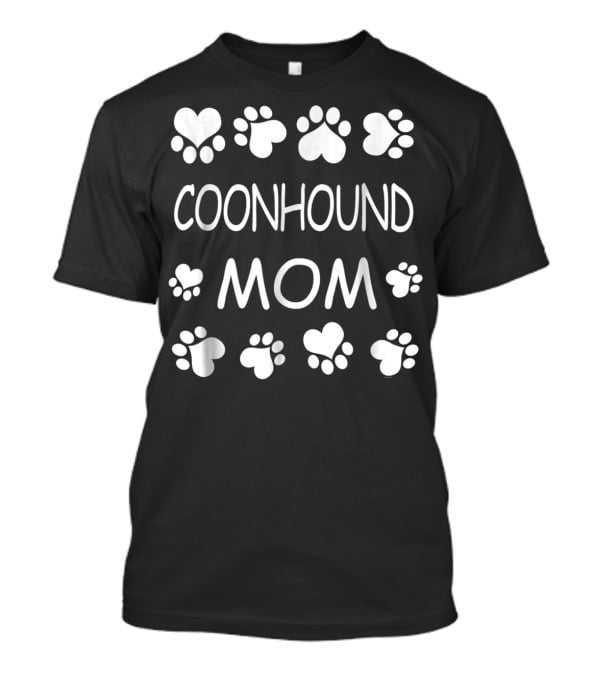 Coonhound Mom With Paw Prints And Heart Accents For Christmas Birthday T-Shirt
