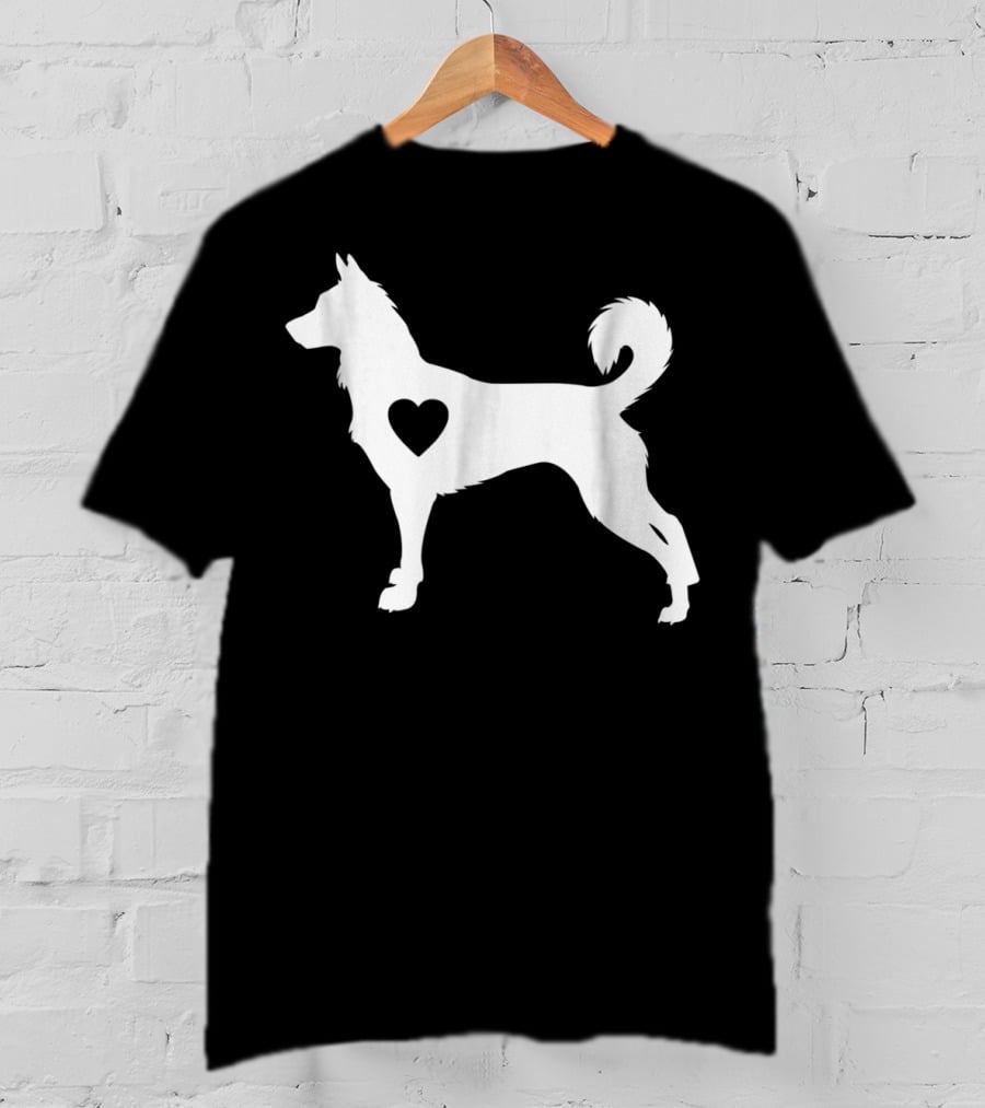 Canaan Dog Love Heart Silhouette Dog Mom Idea T-Shirt