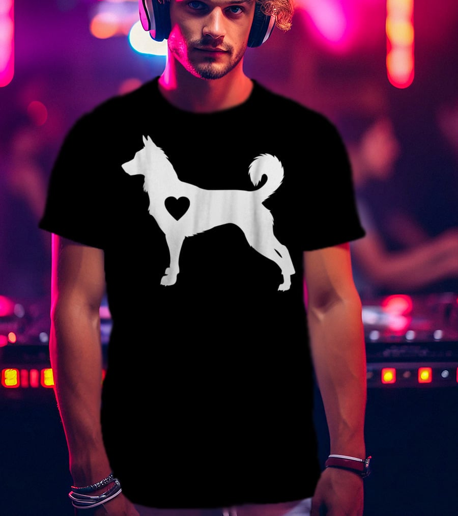Canaan Dog Love Heart Silhouette Dog Mom Idea T-Shirt