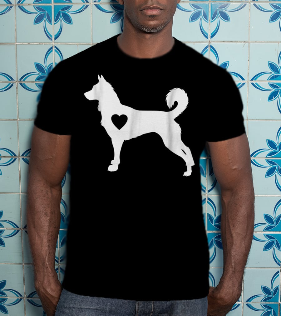 Canaan Dog Love Heart Silhouette Dog Mom Idea T-Shirt