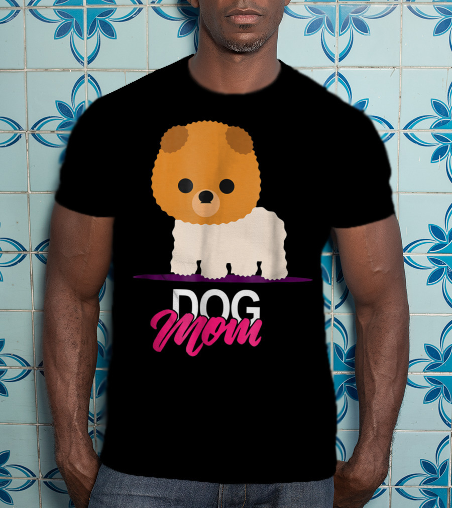 DOG MOM Funny Dog Lover Cute Pomeranian Art S97 T-Shirt