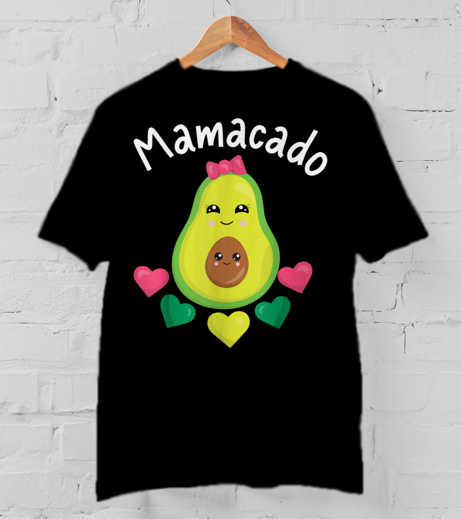 Mamacado Cute Avocado Lover Vegan Vegetarian Heart T-Shirt