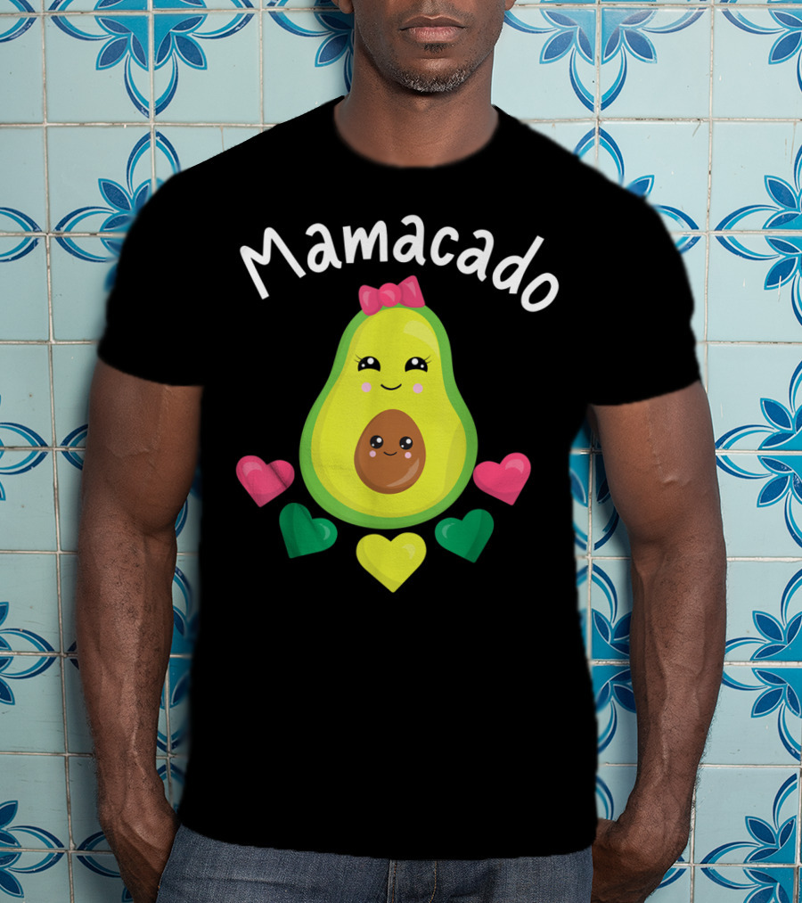 Mamacado Cute Avocado Lover Vegan Vegetarian Heart T-Shirt