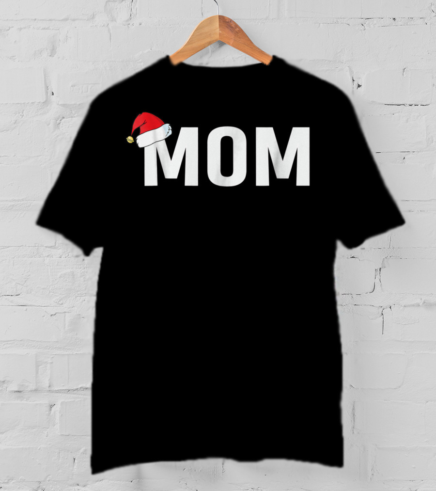 Mom Santa Hat Christmas Family T-Shirt