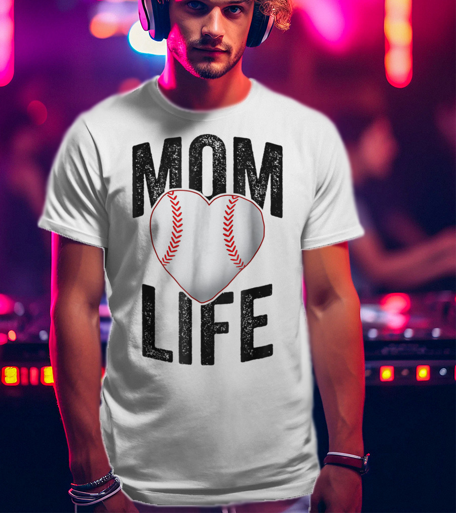 Mom Life Baseball Heart Mother Mama Player Team Heart25 T-Shirt
