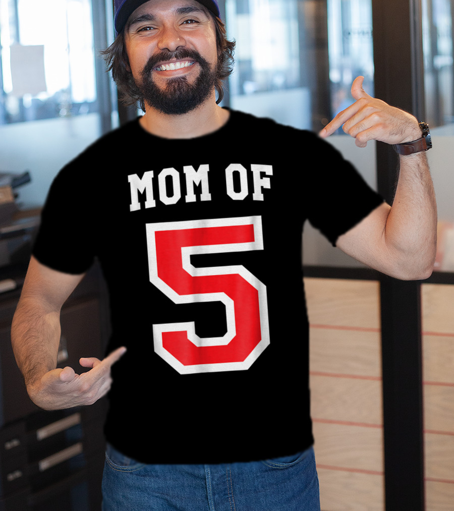 Mom Of 5 Baseball Jersey T-Shirt