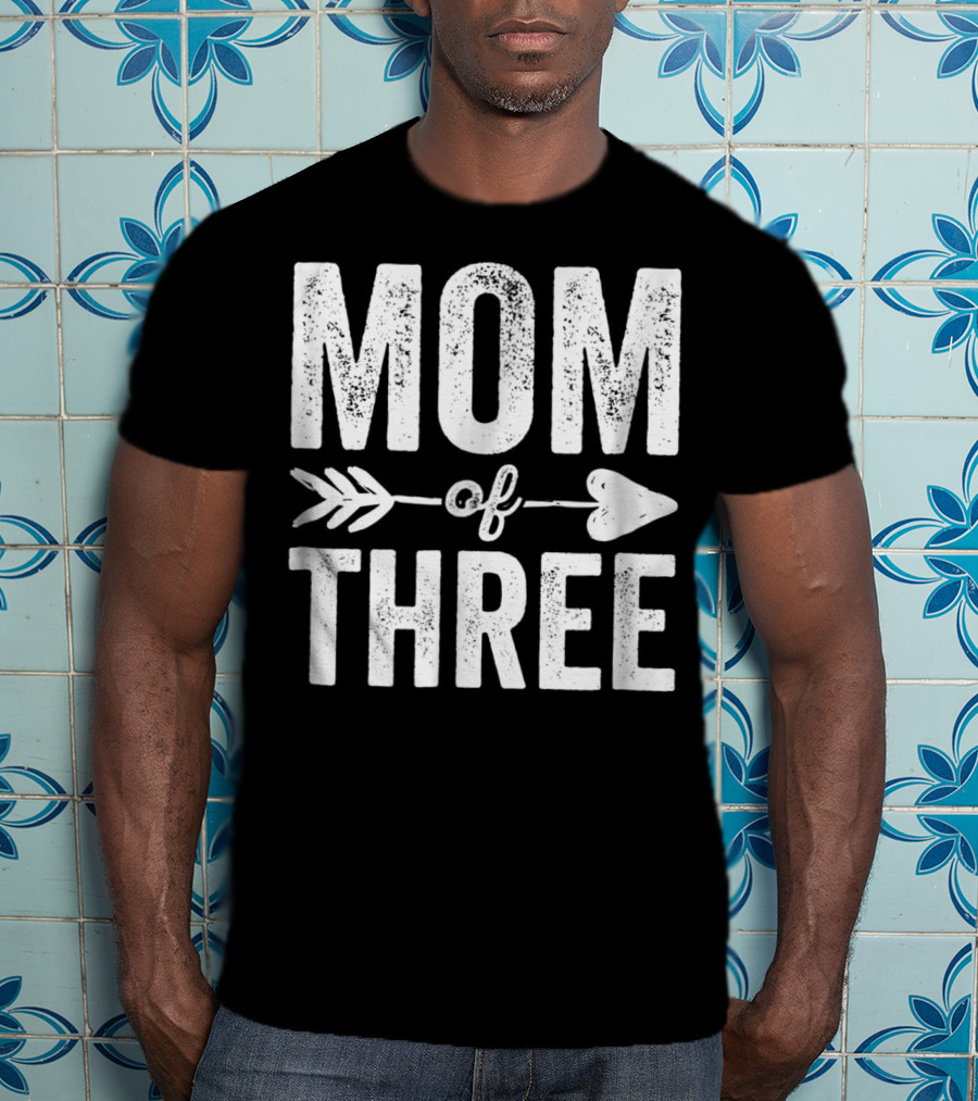 Mom Of Three Arrow Heart T-Shirt