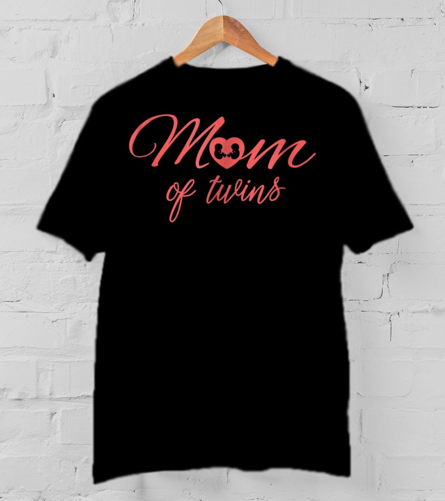 Mom Of Twins Heart T-Shirt