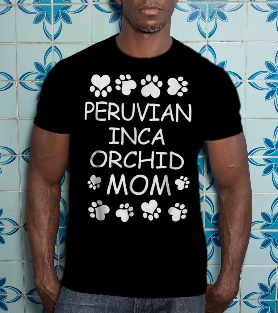 Peruvian Inca Orchid Mom Paw Prints T-Shirt