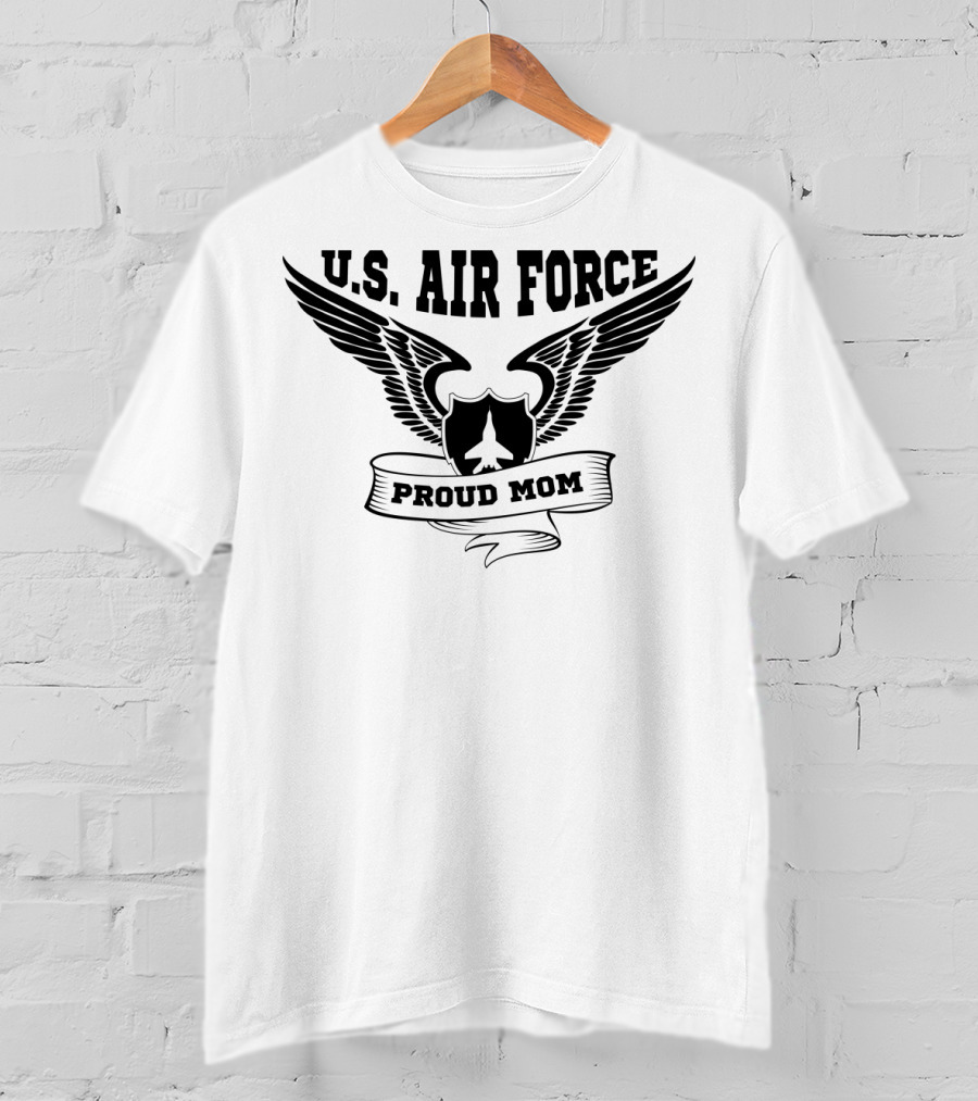 U.S. Air Force Proud Mom Winged Emblem T-Shirt