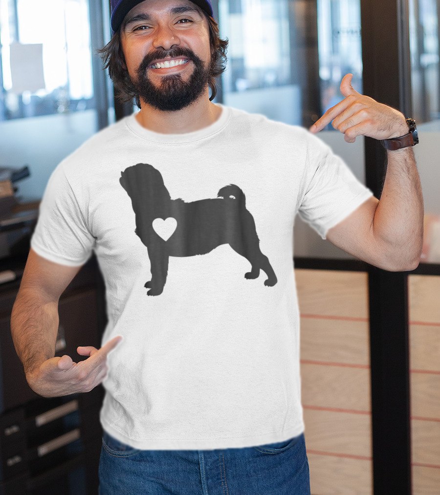 Pug Love Heart Silhouette Pug Dog Mom59 T-Shirt