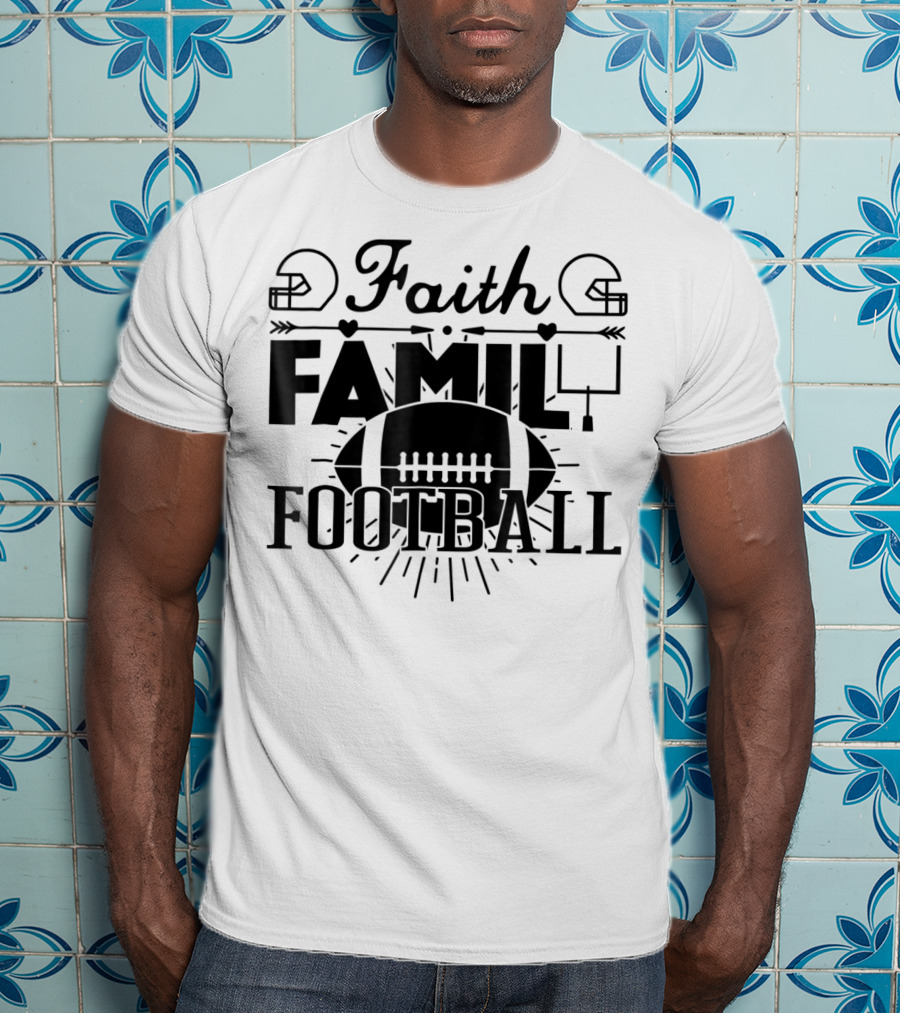 Faith Family Football Mom78 T-Shirt
