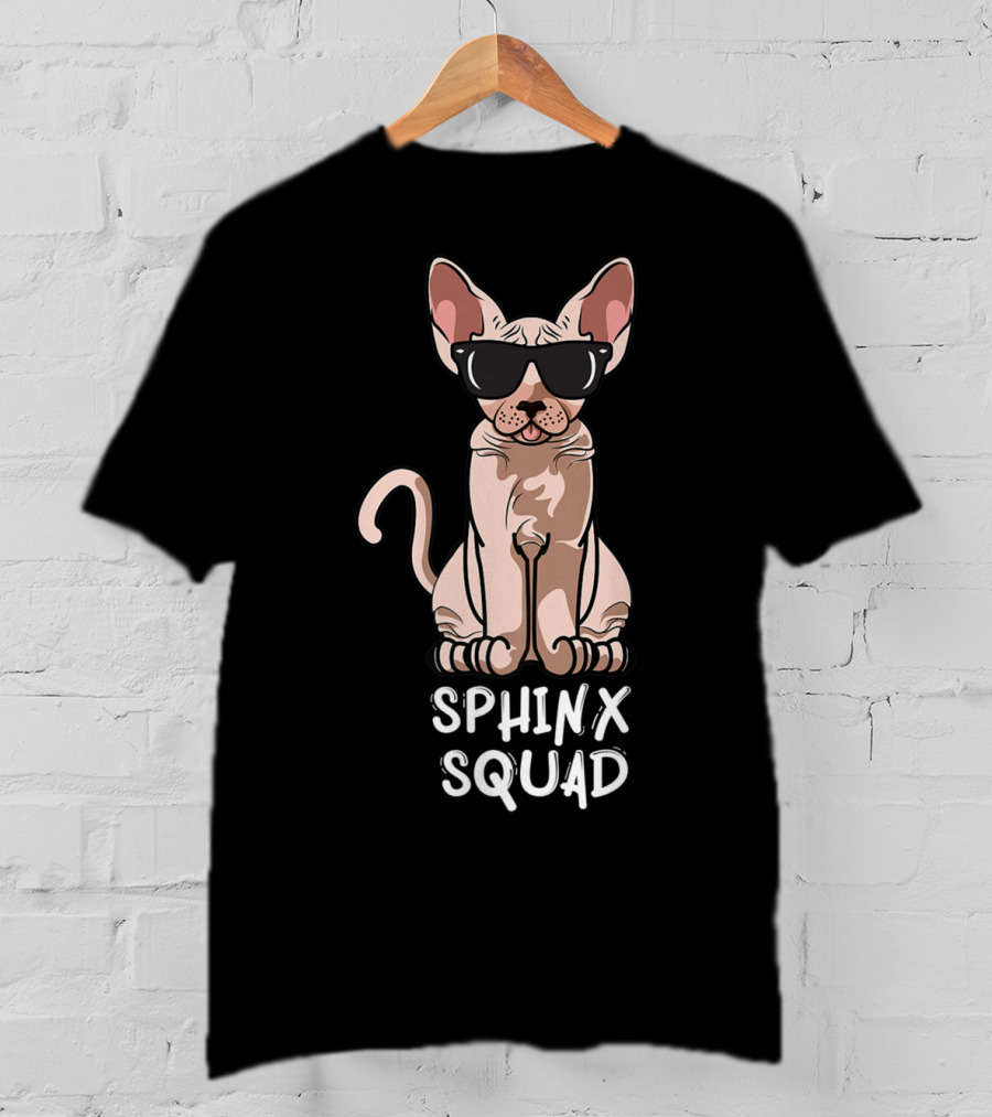 Sphynx Cat Lovers Cat Mom Sphinx Squad Holiday Greetings T-Shirt