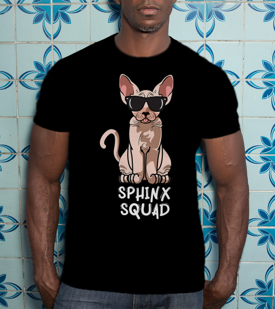 Sphynx Cat Lovers Cat Mom Sphinx Squad Holiday Greetings T-Shirt