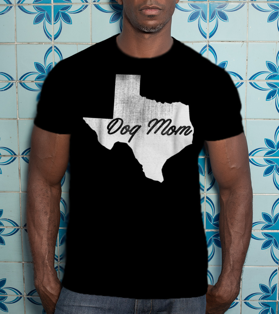Texas State Dog Mom TX Lover Distressed Map T-Shirt