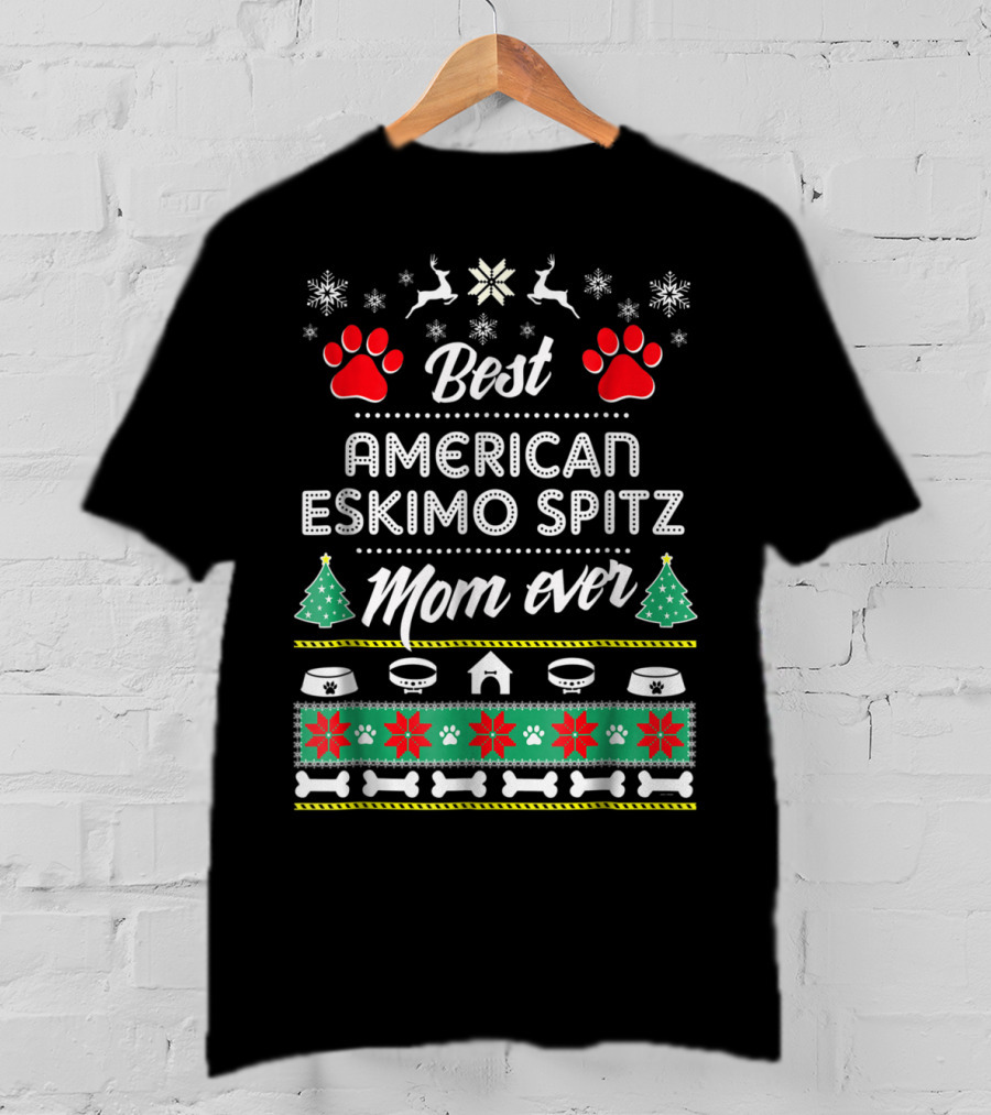 Best American Eskimo Spitz Mom Ever Christmas T-Shirt