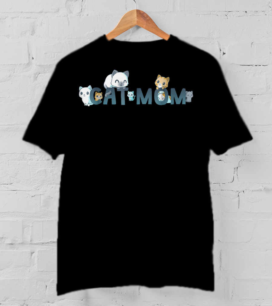 CAT MOM Lovely Cute Cartoon Kittens T-Shirt