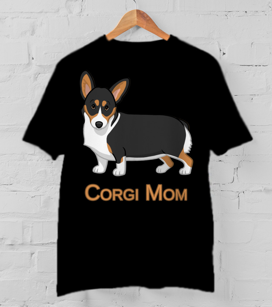 Corgi Mom Cute Black Tricolor Pembroke Dog Lovers T-Shirt
