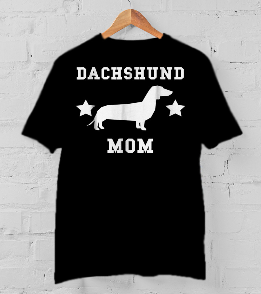 Dachshund Mom Dog With Stars T-Shirt