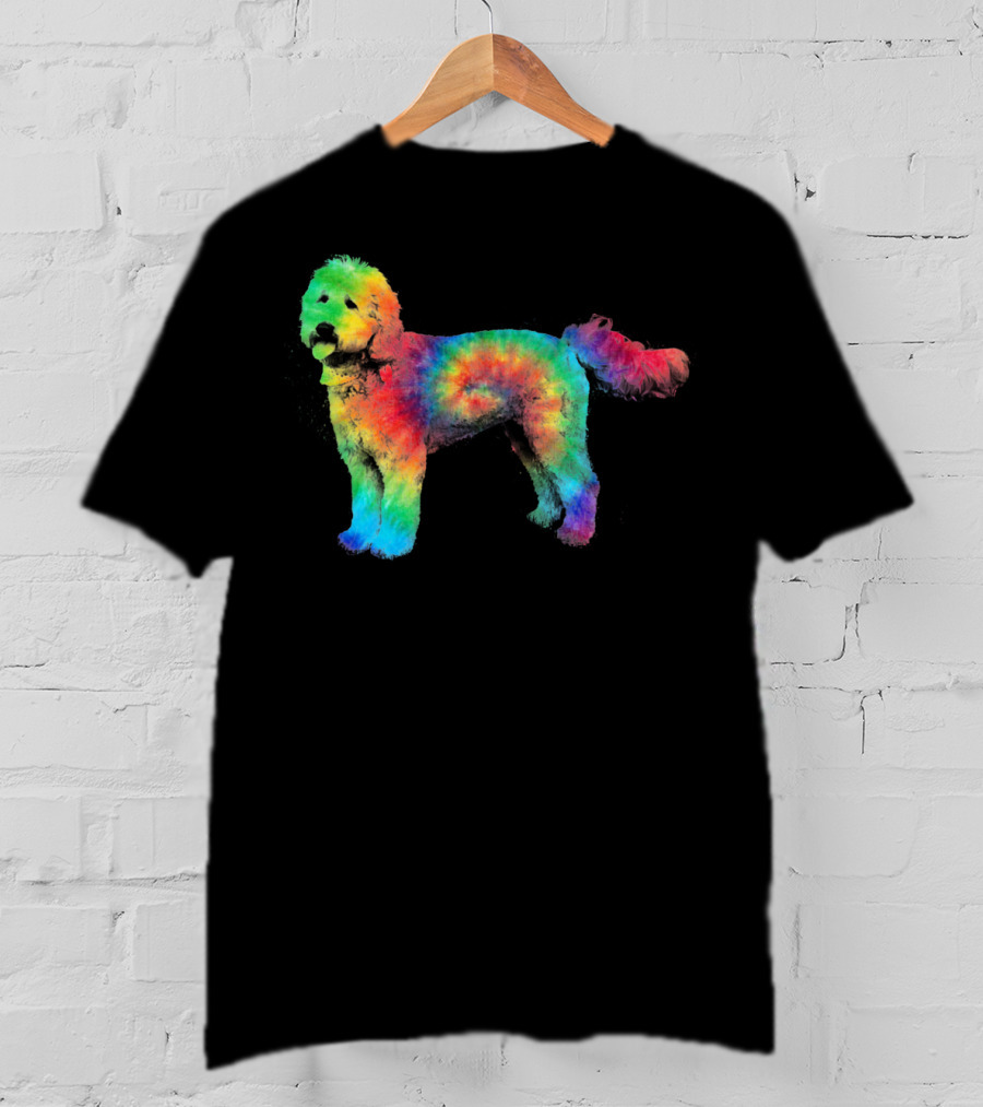 Doodle Tie Dye Rainbow Golden Labradoodle T-Shirt