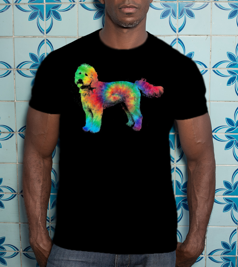 Doodle Tie Dye Rainbow Golden Labradoodle T-Shirt
