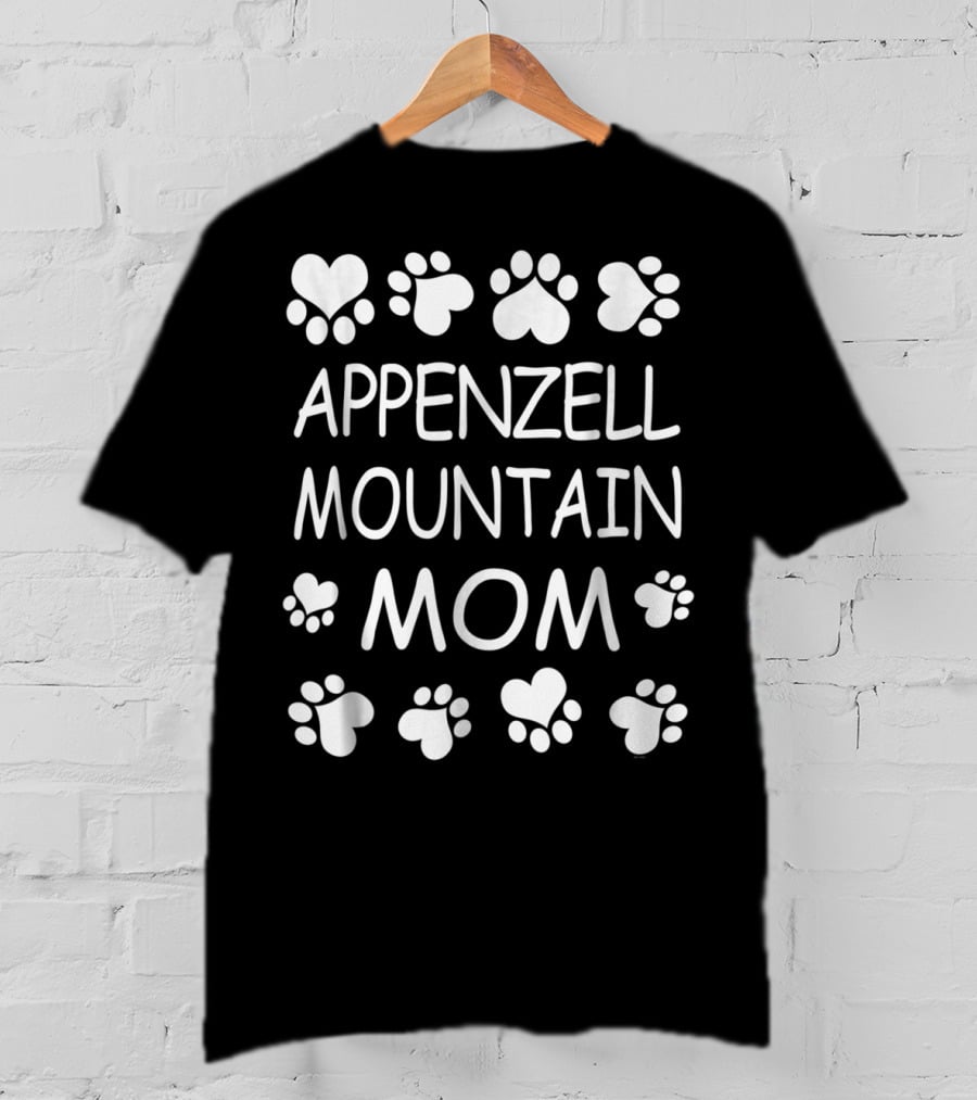 Appenzell Mountain Mom Dog Paw Print Lovers T-Shirt