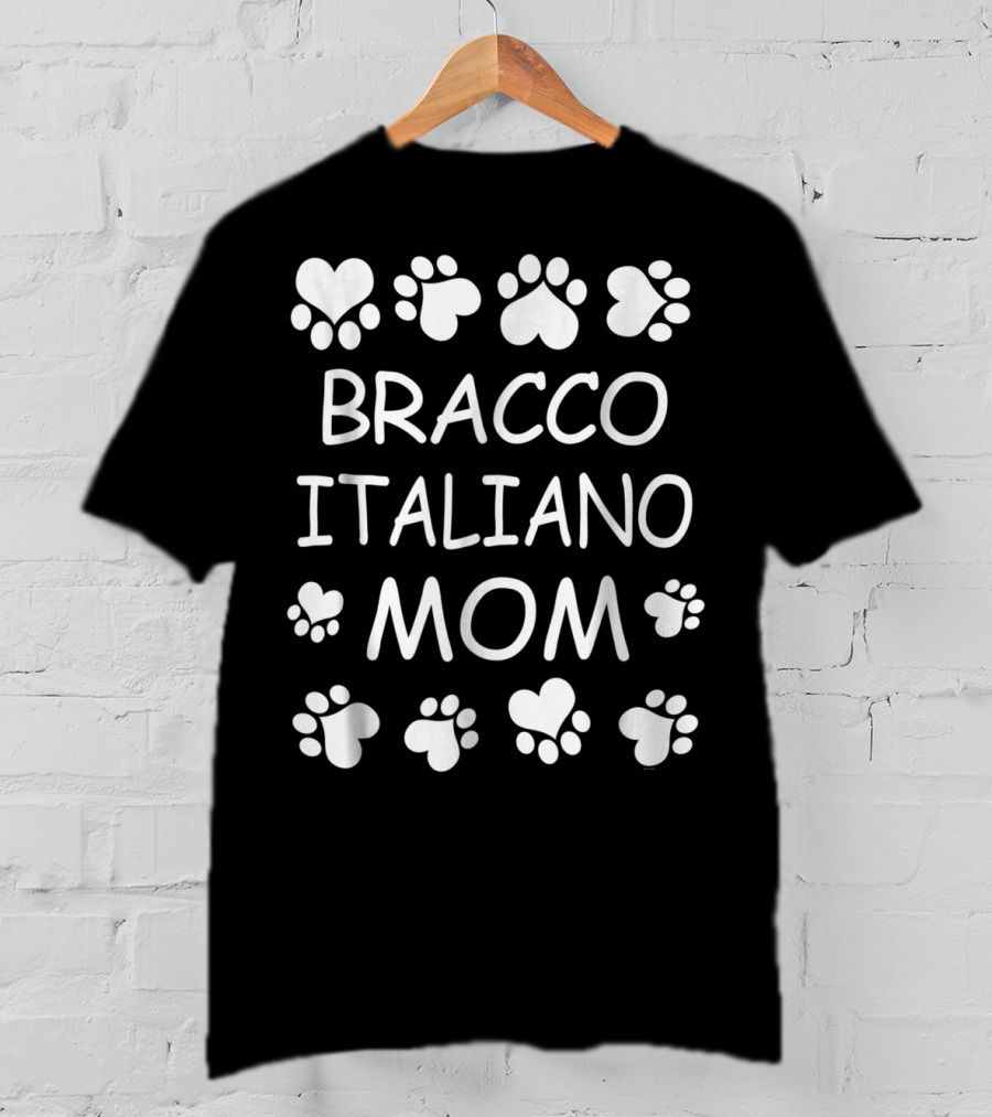Bracco Italiano Mom Heart And Paw Print Christmas Birthday Gift T-Shirt