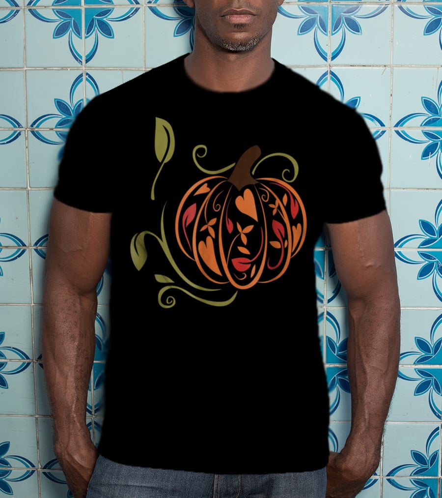 Autumn Pumpkin Fancy Elegant Teacher Mom Wife65 Fall T-Shirt