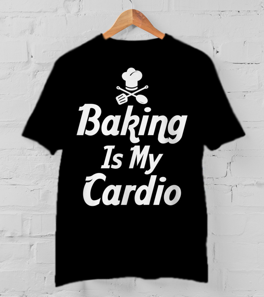 Bake Baking Is My Cardio Mom Grandma Chef Hat Spatula Spoon T-Shirt