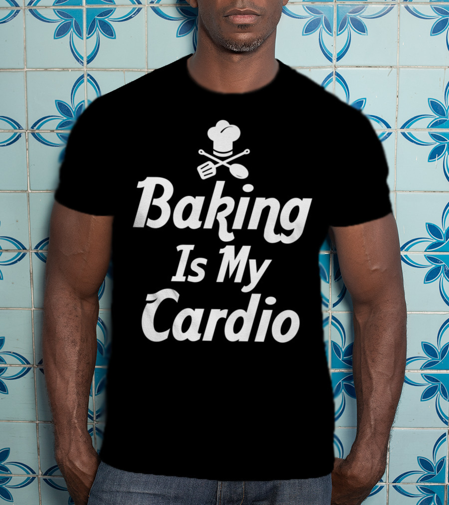 Bake Baking Is My Cardio Mom Grandma Chef Hat Spatula Spoon T-Shirt