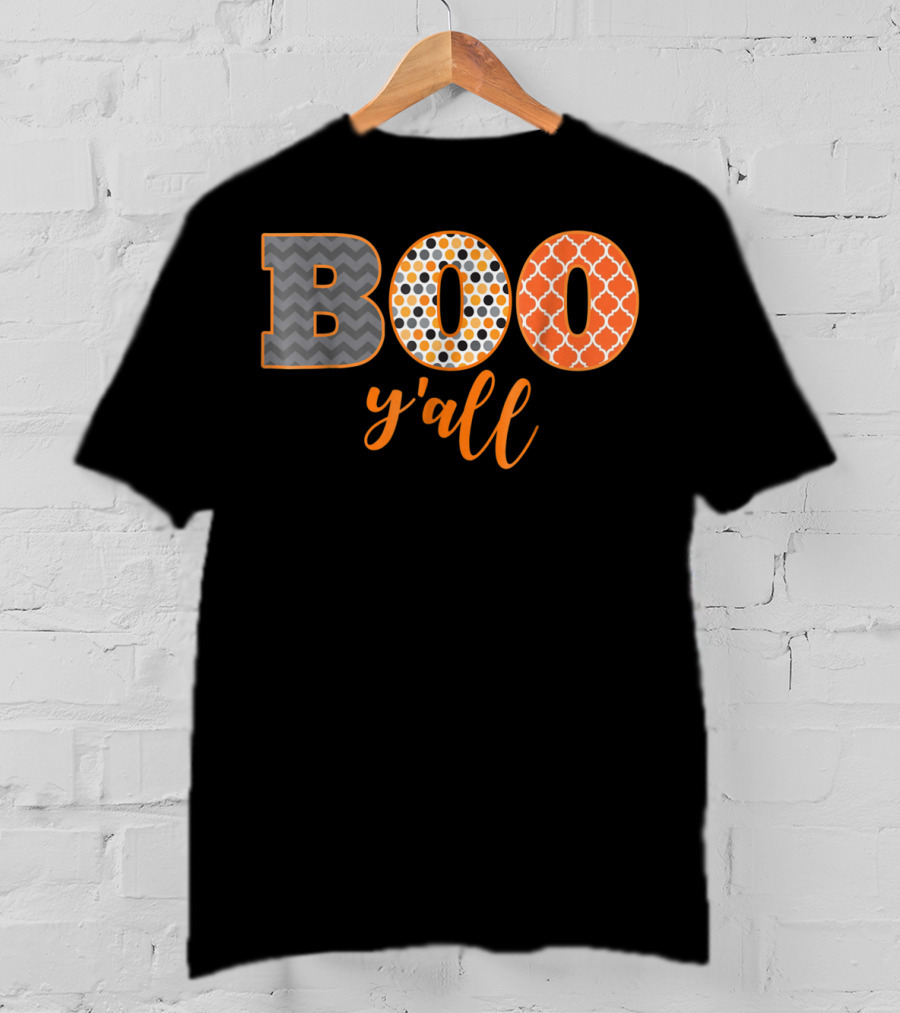 BOO Y'all Halloween Perfect Dad Teach51 Chevron Polka Dots T-Shirt