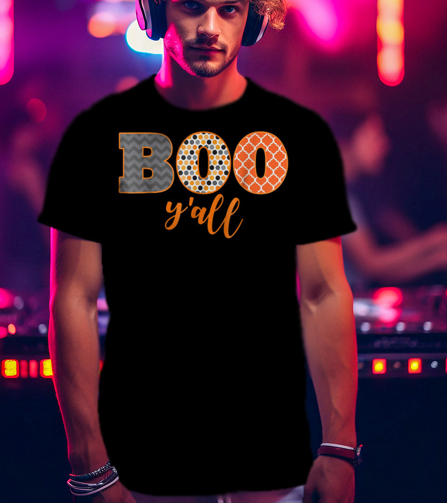 BOO Y'all Halloween Perfect Dad Teach51 Chevron Polka Dots T-Shirt