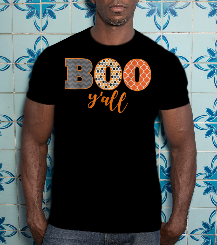 BOO Y'all Halloween Perfect Dad Teach51 Chevron Polka Dots T-Shirt