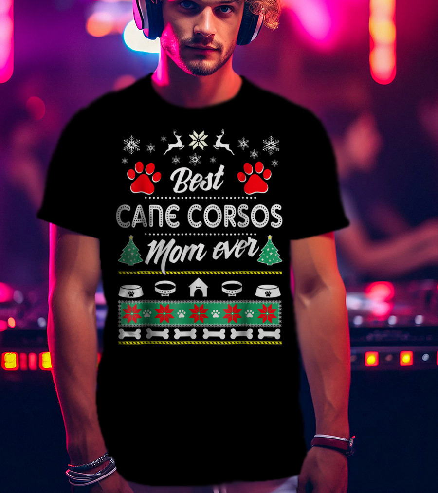 Best Cane Corsos Mom Ever Ugly Christmas 90s T-Shirt