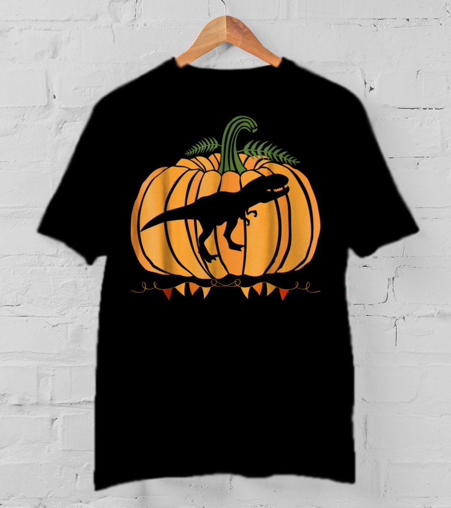 Dinosaur Inside Pumpkin Halloween Dad Mom63 T-Shirt