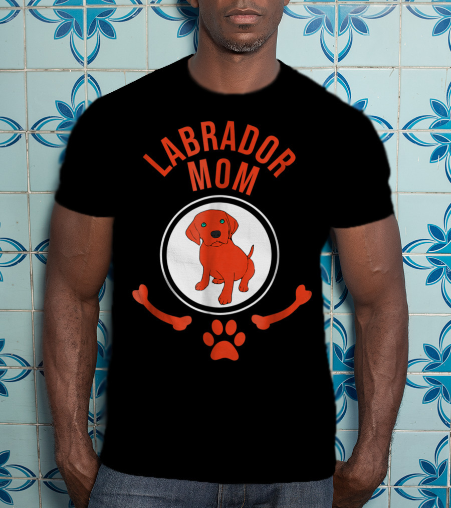 Labrador Mom Puppy Lover Cute Paw Bone T-Shirt