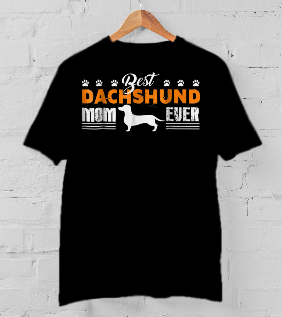 Best Dachshund Mom Ever Dog Paw Prints T-Shirt