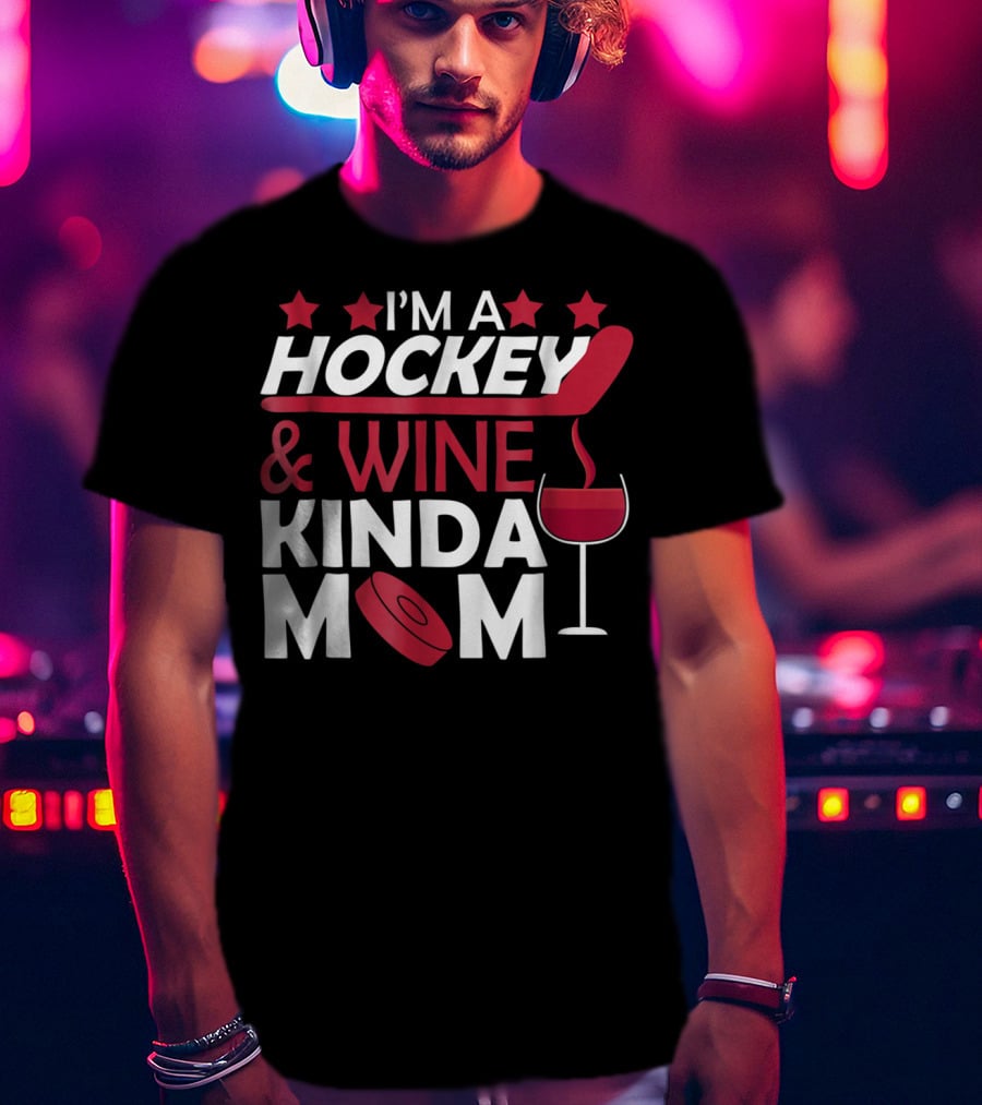 I'm A Hockey And Wine Kinda Mom T-Shirt