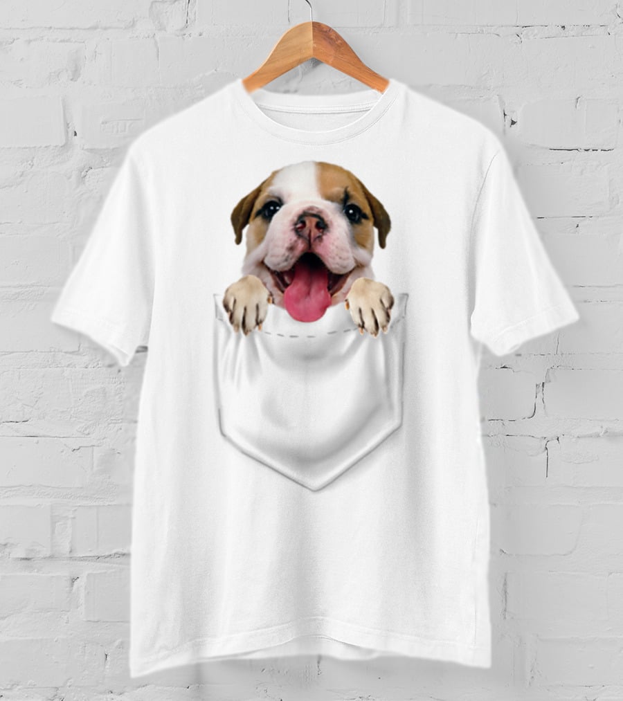 Bulldog In Your Front Pocket Bulldog Mom Loves 75 T-Shirt