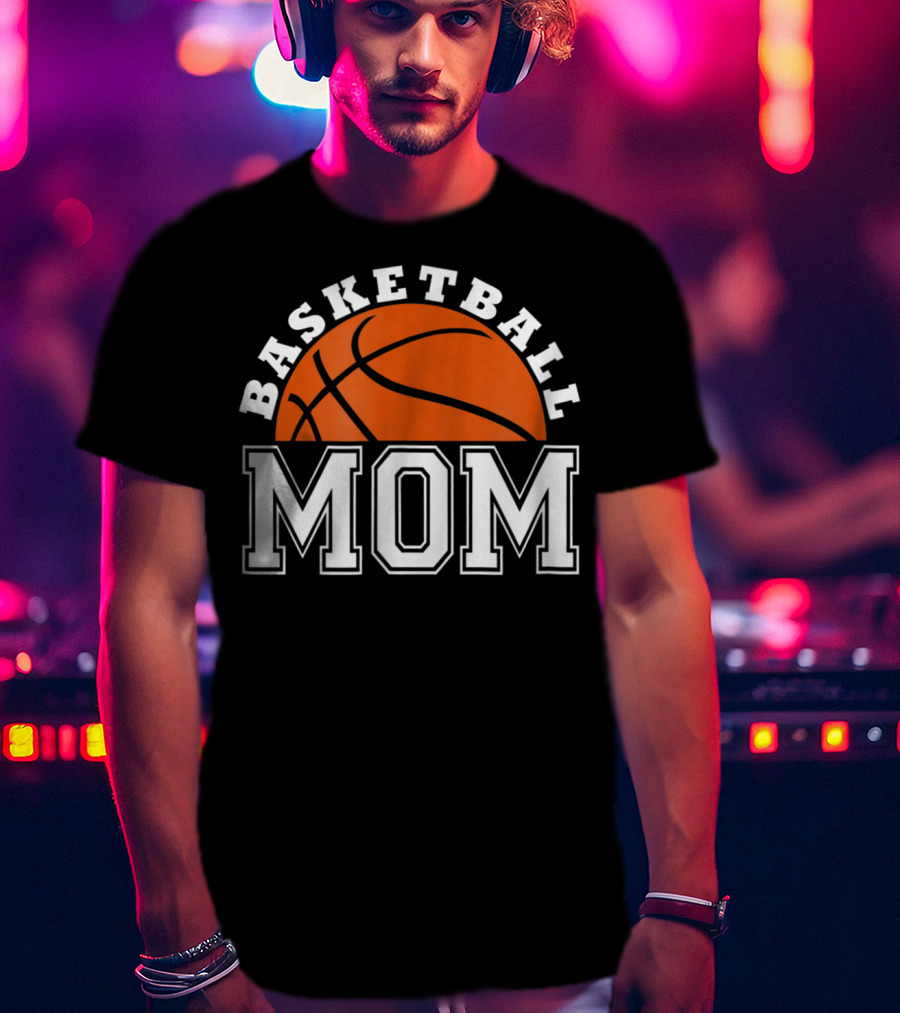 Basketball Mom Women83 Orange Ball Sports T-Shirt