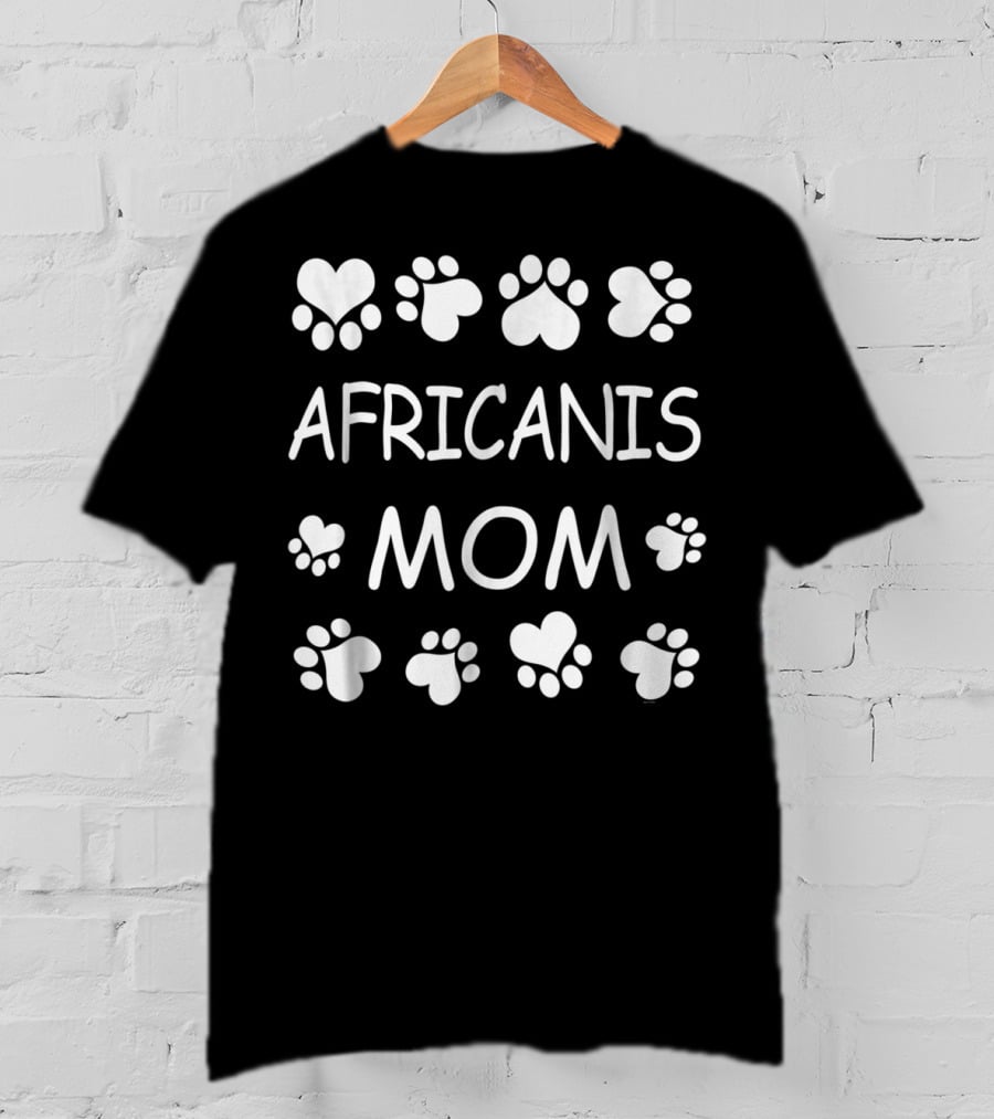 Africanis Mom Paw Print Heart Lover For Christmas Birthday T-Shirt