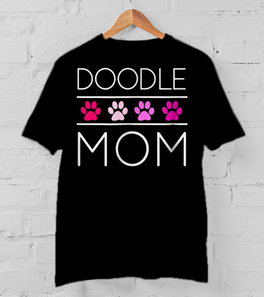 Doodle Mom Pyredoodle Aussiedoodle Sheepadoodle Paw Prints T-Shirt