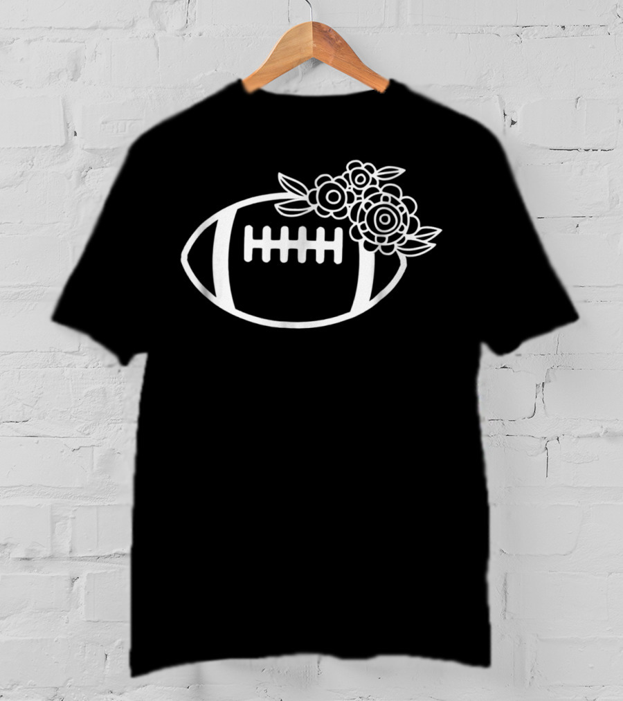 Fall Floral Football With Flowers T-Shirt