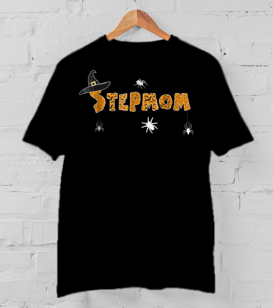 Stepmom Witch Hat Spooky Halloween Spiders T-Shirt