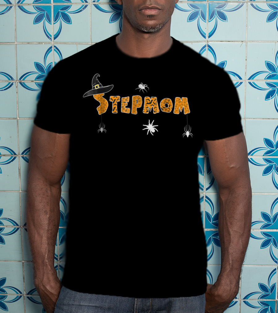 Stepmom Witch Hat Spooky Halloween Spiders T-Shirt