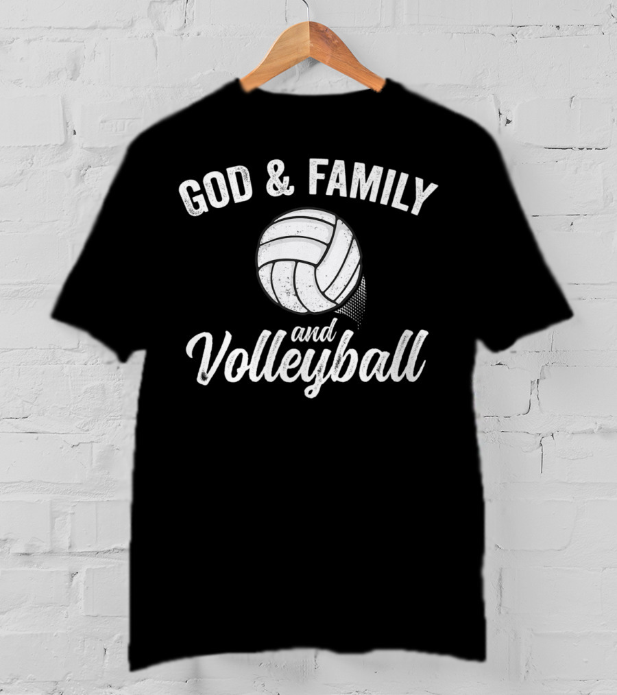 God Family Volleyball Team Player Game Day Mom Dad28 T-Shirt