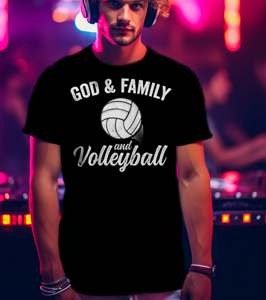 God Family Volleyball Team Player Game Day Mom Dad28 T-Shirt